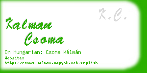 kalman csoma business card